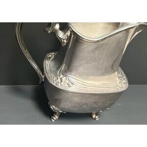 1847 Rogers Bros Daffodil Silverplate Creamer Pitcher Footed Floral Antique